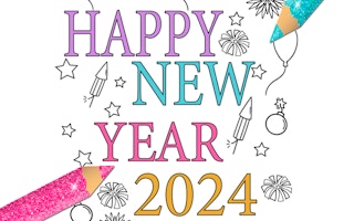Image Happy New Year 2024 Coloring Game